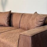2.5-seater sofa brown microfiber fabric Davidson 