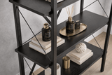 Industrial Bookcase Ely Black Wood - Black Frame - 180x90 cm 