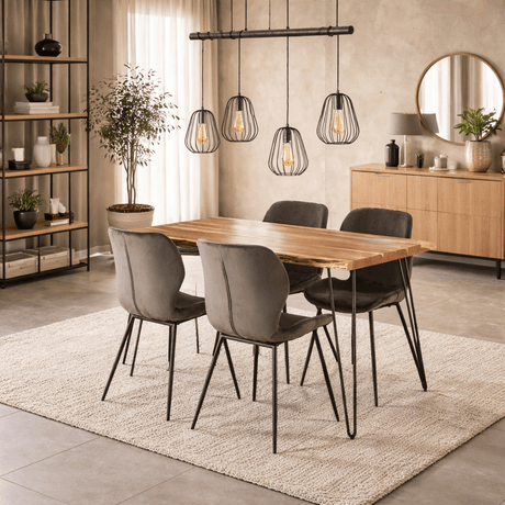 Industrial dining table Novi Acacia Wood 130x70