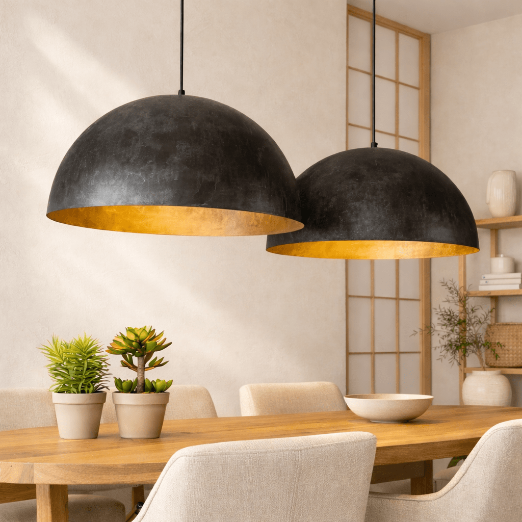Industrial hanging lamp Dacia 2-light anthracite round 2xø60 cm