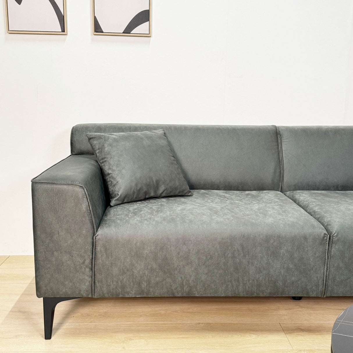 3-seater sofa green microfiber fabric Davidson 