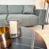 3-seater sofa green microfiber fabric Davidson 