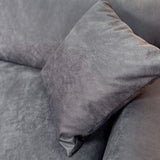 2.5-seater sofa in anthracite microfiber fabric Davidson 