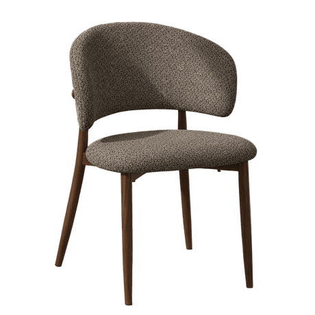Japandi dining chair Yura beige - walnut look frame