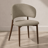 Photo with background Japandi Dining room chair Yura Sand - Walnut look Frame