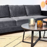 3-seater Sofa Kale Velvet Anthracite - comfortable loose cushions 