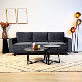 3-seater Sofa Kale Velvet Anthracite - comfortable loose cushions 