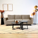 3-seater Sofa Kale Velvet Crème - comfortable loose cushions 