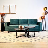 3-seater Sofa Kale Velvet Green - comfortable loose cushions 