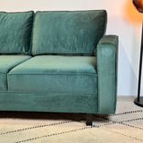 3-seater Sofa Kale Velvet Green - comfortable loose cushions 