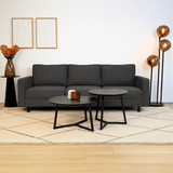 3-seater Sofa Kale linen fabric anthracite - comfortable cushions 