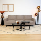 3-seater Sofa Kale linen fabric taupe - comfortable cushions 