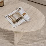 Pebble-shaped coffee table travertine – 120 x 60 cm – Baro