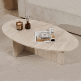 Pebble-shaped coffee table travertine – 120 x 60 cm – Baro