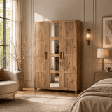 Kledingkasten - Kledingkast Hedera Atlantisch Dennenhout Melamine 120x189x48 cm - Dimehouse