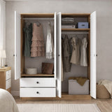 Kledingkasten - Kledingkast Walnoot Wit Melamine - Hang en leg - 120x170x42,5 cm - Aspen - Dimehouse