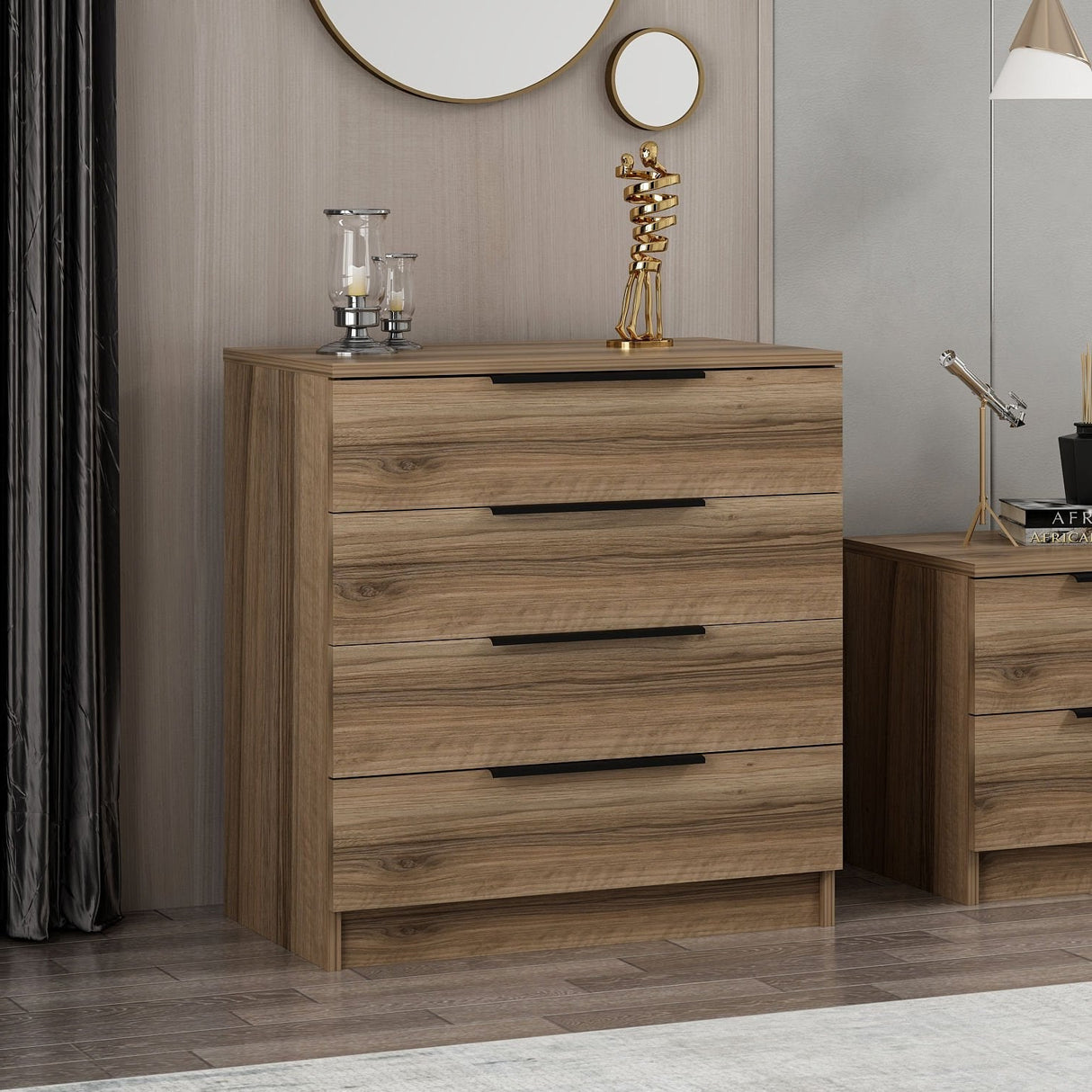 Ladekast Kala Plus Walnoot Melamine 73x77x42 cm