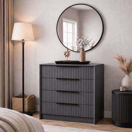 Chest of drawers bare luxury anthracite melamine 70x77x45 cm