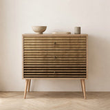 Chests of drawers - Chest of drawers Trio Sonoma Oak Melamine 80x90x40 cm - Dimehouse