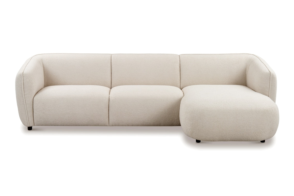 Corner sofa with organic shape, cream boucle Sophie - right 