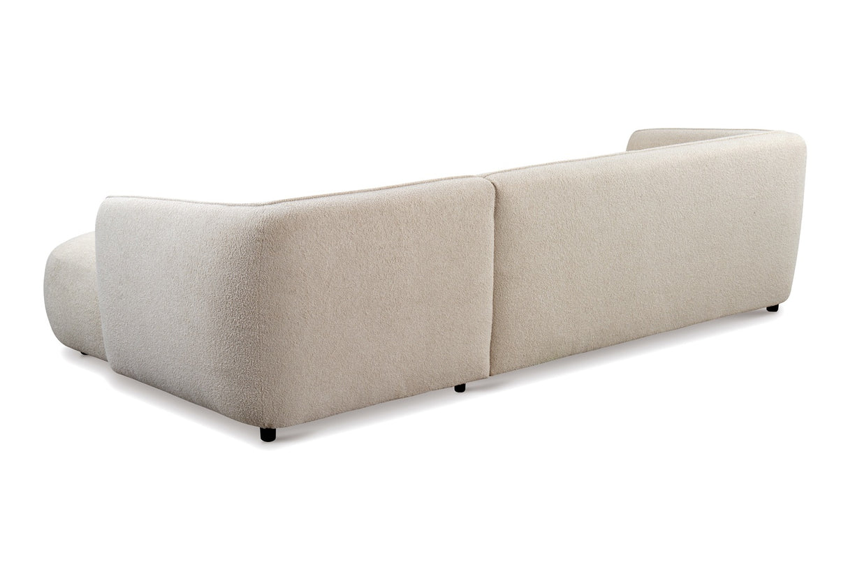 Corner sofa with organic shape, cream boucle Sophie - right 