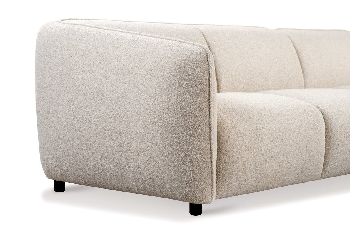 Corner sofa with organic shape, cream boucle Sophie - right 