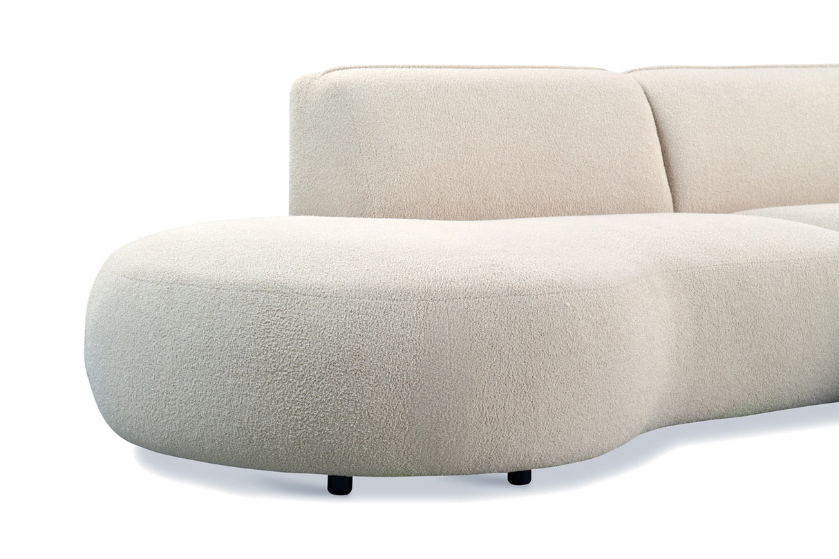 Corner sofa fully organic cream boucle Sophie - right 