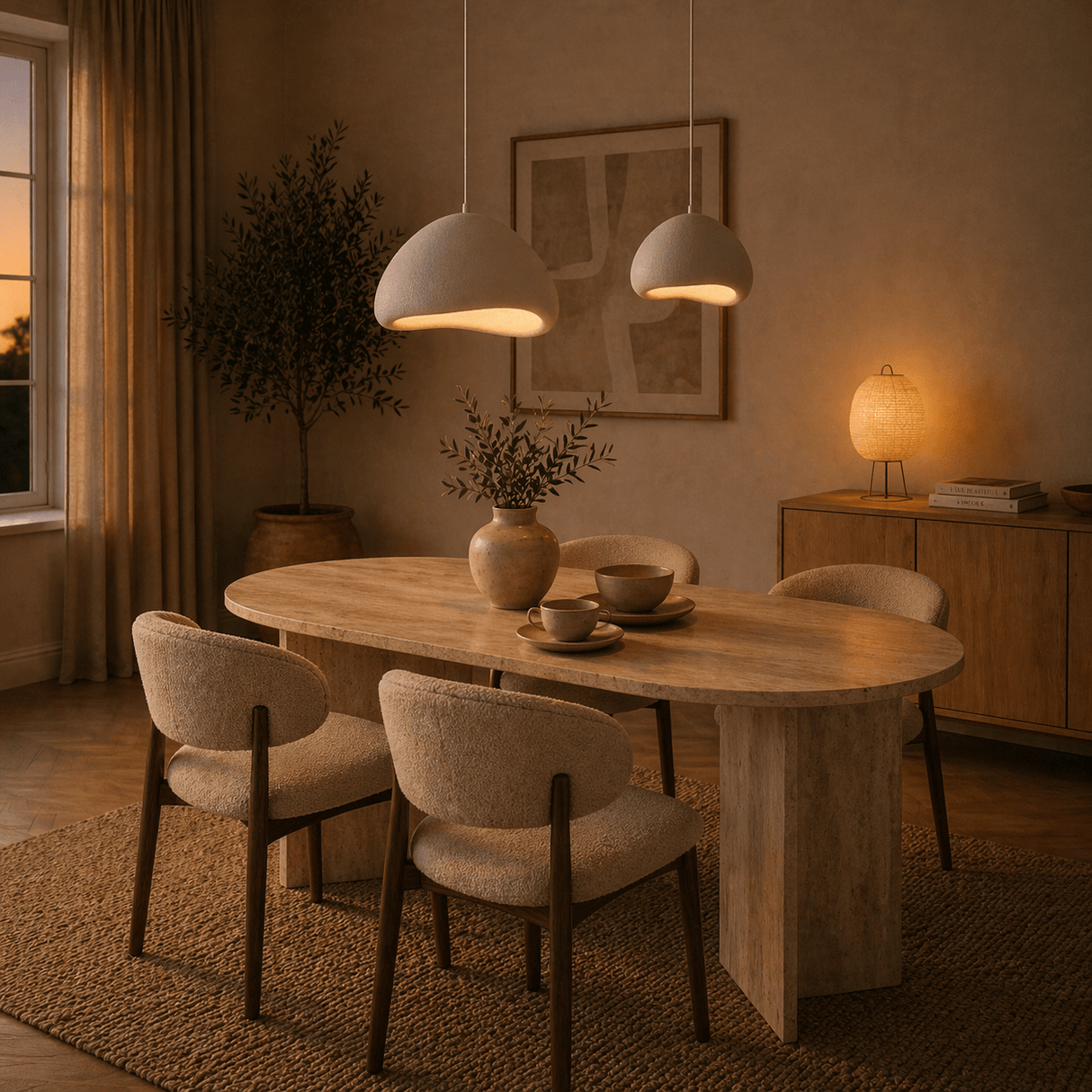 Luxe Hanglamp Wit Ø50 cm en Ø40 – Glasvezel kappen - Eleonora