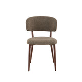 Japandi dining chair Yura beige - walnut look frame
