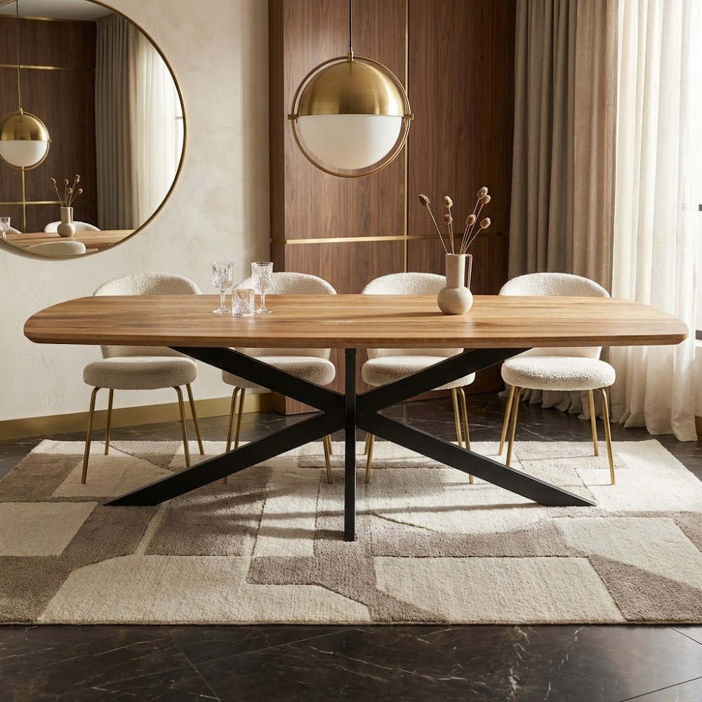 Eettafels - Eettafel Mikkel Eikenhout Deens Ovaal Matrix Frame Groot - Dimehouse