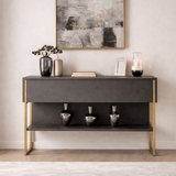 Modern Sideboard Anthracite Luxury 120x80x30 - Golden Frame - One Compartment 