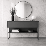 Modern Sideboard Anthracite Luxury 120x80x30 - Silver Frame - One Compartment 