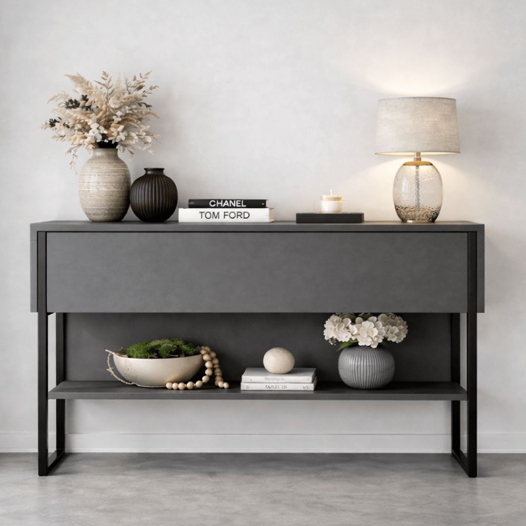 Modern Sideboard Anthracite Luxury 120x80x30 - Black Frame - One Compartment 