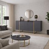 Modern Sideboard Anthracite Luxury 160x80x35 - Golden Frame 
