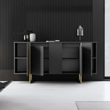 Modern Sideboard Anthracite Luxury 160x80x35 - Golden Frame 