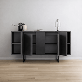 Modern Sideboard Anthracite Luxury 160x80x35 - Black Frame 