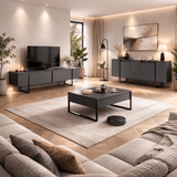 Modern Sideboard Anthracite Luxury 160x80x35 - Black Frame 