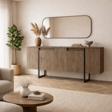 Modern sideboard Walnut Luxe 160x80x35 - Black frame