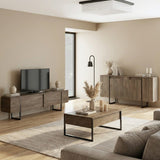 Modern sideboard Walnut Luxe 160x80x35 - Black frame