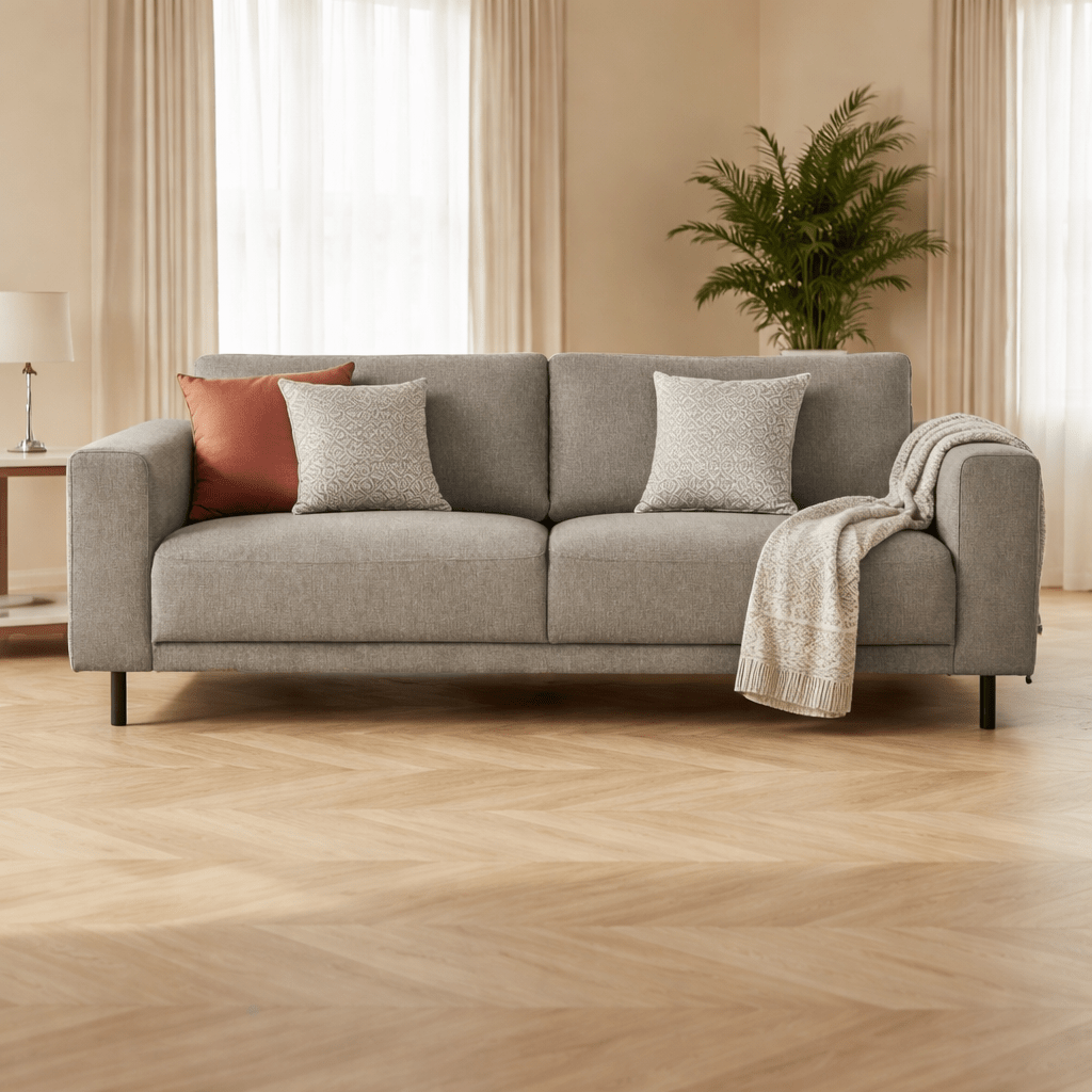 Modern 2.5-seater Taupe Fabric Sofa Aniko 183x90x78 cm 