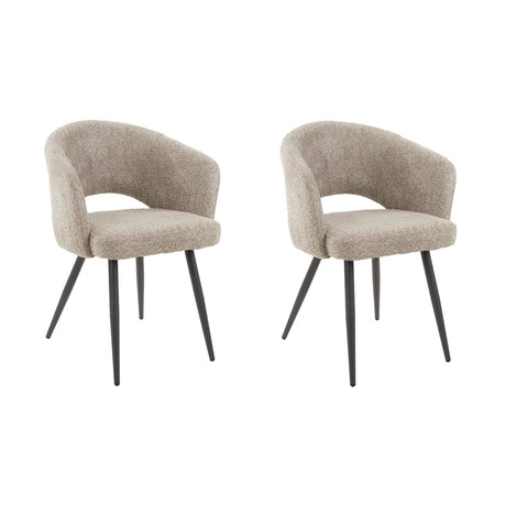 Set of 2 dining chairs Cargo Bouclé Sand 