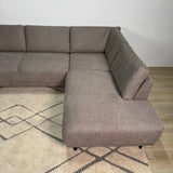 Modern U-Shape Corner Sofa Right Taupe Fabric Aniko 310x197x78 cm 