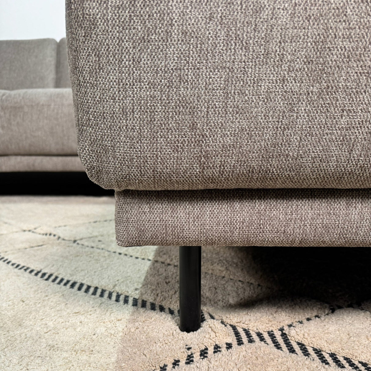 Modern U-Shape Corner Sofa Right Taupe Fabric Aniko 310x197x78 cm 