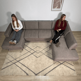 Modern U-Shape Corner Sofa Right Taupe Fabric Aniko 310x197x78 cm 