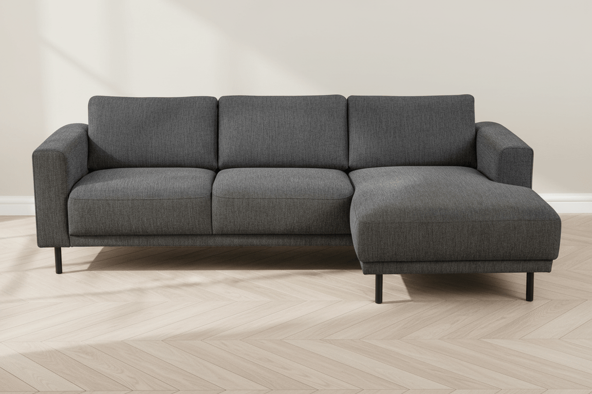 Modern corner sofa with Chaise Longue Anthracite Fabric Aniko right 238x142x78 cm