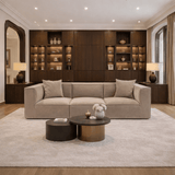 Modular XXL 3-seater sofa Sora 325 cm wide in Cappuccino linen 