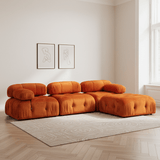 Modular XXL corner sofa Bubble with ottoman - velvet orange