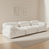 Modular sofa 3-seater Bubble bouclé white