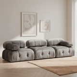 Modular sofa 3-seater Bubble velvet gray
