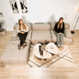 Modular Bank 3-seater with Hocker Doblo Beige